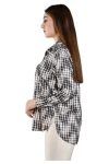 Bol Kalıp Arkası Uzun Desenli Uzun Kollu Gömlek SBD-DIOR-201S
