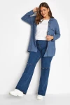 Büyük Beden Önü Cepli Düğmeli Uzun Kollu İnce Gömlek