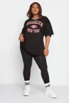 Büyük Beden Önü Baskılı V Yaka Yarım Kollu Uzun Kesim T-Shirt 302506