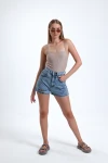 İnce İp Askılı Kare Yaka Alttan Tam Beden Çıtçıtlı Body 2521