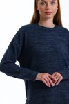 Yanları Yırtmaçlı Uzun Kollu Bisiklet Yaka İnce Bluz IHR-23Y-IZ12001702