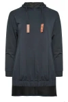 Büyük Beden Arkası Uzun Kapüşonlu Bağcıklı Uzun Kollu Sweatshirt 302574