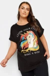 Büyük Beden Bisiklet Yaka Kısa Kollu Baskılı T-shirt 302847
