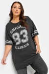 Büyük Beden Bisiklet Yaka Kısa Kollu Baskılı Yıkamalı T-shirt 302842