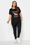 Büyük Beden Bisiklet Yaka Kısa Kollu Metalik Baskılı T-shirt 302849