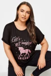 Büyük Beden Bisiklet Yaka Kısa Kollu Metalik Baskılı T-shirt 302849