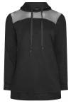 Büyük Beden Kapüşonlu Tül Detaylı Uzun Kollu Sweatshirt 302672