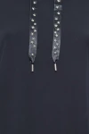 Büyük Beden Yıldız İşlemeli İpli Yaka Uzun Kesim Sweatshirt 301639
