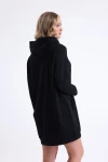 Kapüşonlu İpli Uzun Kollu Cepli Mini Boy Sweat Elbise 10978450