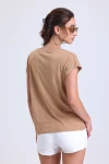 Kısa Kollu Önü Cep Detaylı Bisiklet Yaka Kısa Kollu T-shirt SAPKO-79