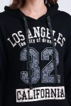 Uzun Kollu Arkası Uzun Baskılı Kapüşonlu Sweatshirt IZ5185