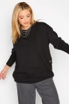 Büyük Beden Bisiklet Yaka Yanları Çıt Çıt Detaylı Sweatshirt 301173