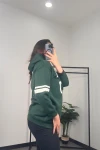 Büyük Beden Kapüşonlu Uzun Kollu Baskılı Sweatshirt 301126