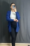 Büyük Beden Önü Kapamasız Cepli Midi Boy Hırka 301750
