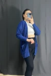 Büyük Beden Önü Kapamasız Cepli Midi Boy Hırka 301750