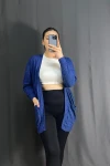 Büyük Beden Önü Kapamasız Cepli Midi Boy Hırka 301750