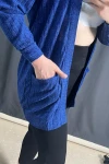 Büyük Beden Önü Kapamasız Cepli Midi Boy Hırka 301750