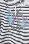 Büyük Beden Uzun Kollu Çizgili Çapa Baskılı Sweatshirt 301683