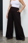 Büyük Beden Beli Lastikli Cepli Geniş Paça Pantolon 143418