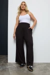 Büyük Beden Beli Lastikli Cepli Geniş Paça Pantolon 143418