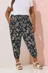 Büyük Beden Paçası ve Beli Lastik Detaylı Cepli Jogger Pantolon 145095