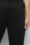Büyük Beden Pile Detaylı Beli Lastikli Cepli Geniş Paça Pantolon 213839