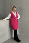 Büyük Beden Sıfır Kol Önü Düğmeli Cep Görünümlü Hırka 300861