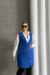 Büyük Beden Sıfır Kol Önü Düğmeli Cep Görünümlü Hırka 300862