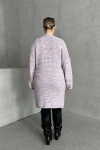 Büyük Beden Uzun Kollu Önü Kapamasız İnce Örme Hırka 302300