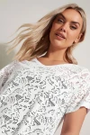 Büyük Beden V Yaka Kolsuz Astarsız Dantel T-shirt 304092