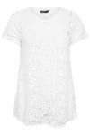 Büyük Beden V Yaka Kolsuz Astarsız Dantel T-shirt 304092