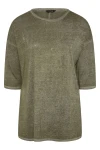 Büyük Beden Yarım Kollu Bisiklet Yaka Taş İşlemeli T-Shirt 173260