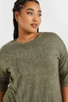 Büyük Beden Yarım Kollu Bisiklet Yaka Taş İşlemeli T-Shirt 173260